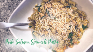 Pesto Salmon Spinach Pasta